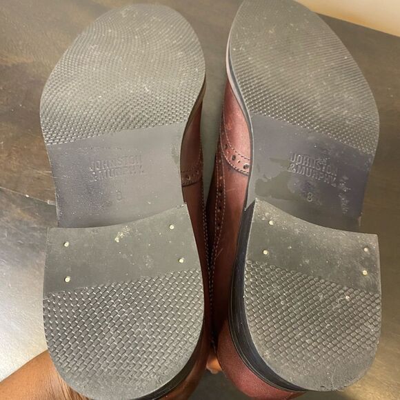 Johnston & Murphy mens brown wingtip lace up dress shoes, size 8 - Picture 9 of 11